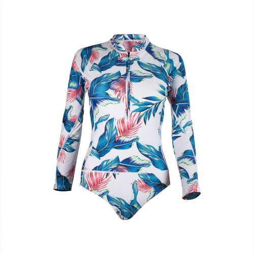 Lycra dames zwempak - gebloemd